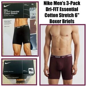 Nike Men's 3-Pack Dri-FIT Essential Cotton Stretch 6" Boxer Briefs